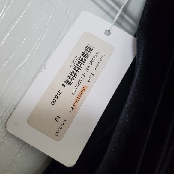 Lisa Marie Fernandez Black Zip Up Velvet Bodysuit Swimsuit - Picture 4 of 5